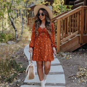 Abercrombie Rust Floral Dress